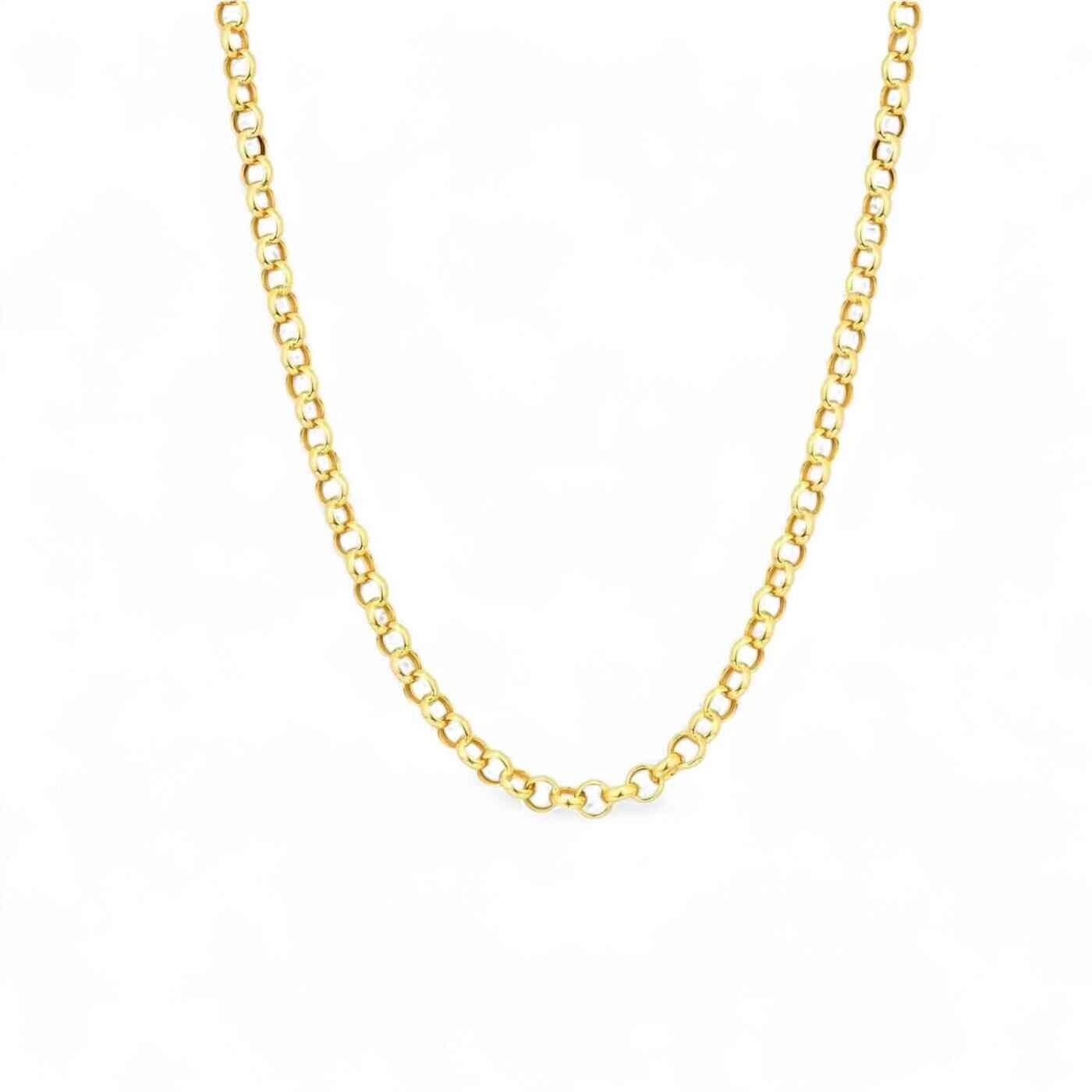 Corrente Elo Português em Ouro Amarelo 18K – 45cm | Fecho Boia