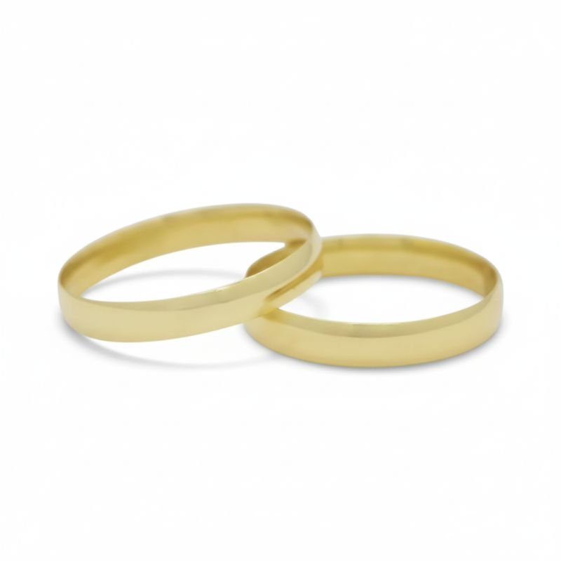 Aliança abaulada semi anatômica em ouro 18k (unidade)