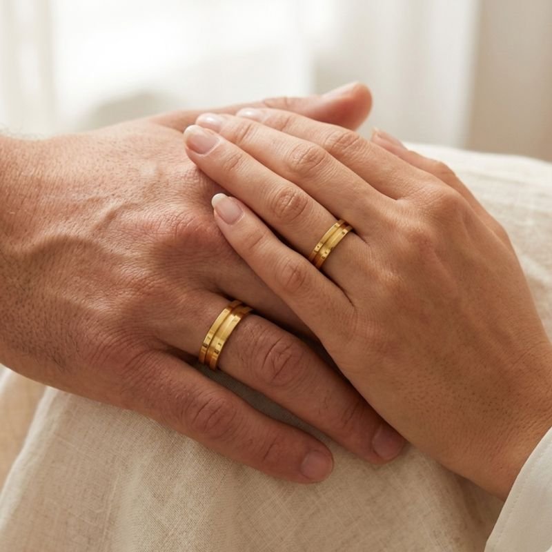 Aliança friso semi anatômica ouro 18k (unidade)