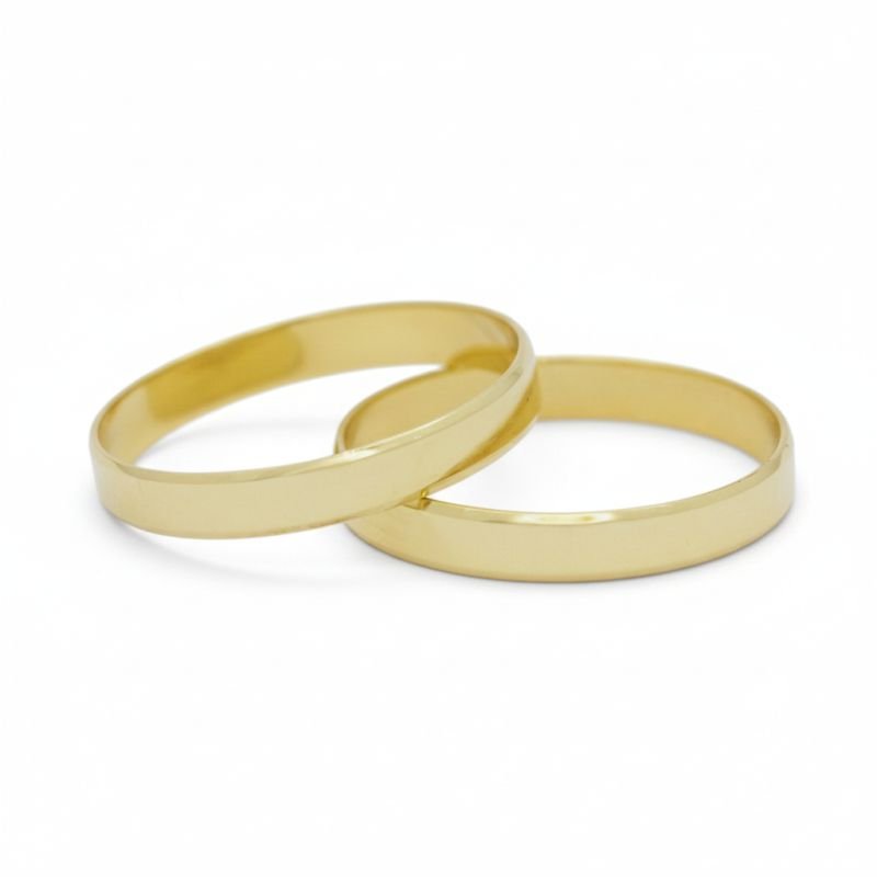 Aliança reta lisa em ouro 10k (unidade)