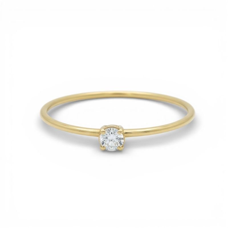 Anel Solitário Ouro 10K