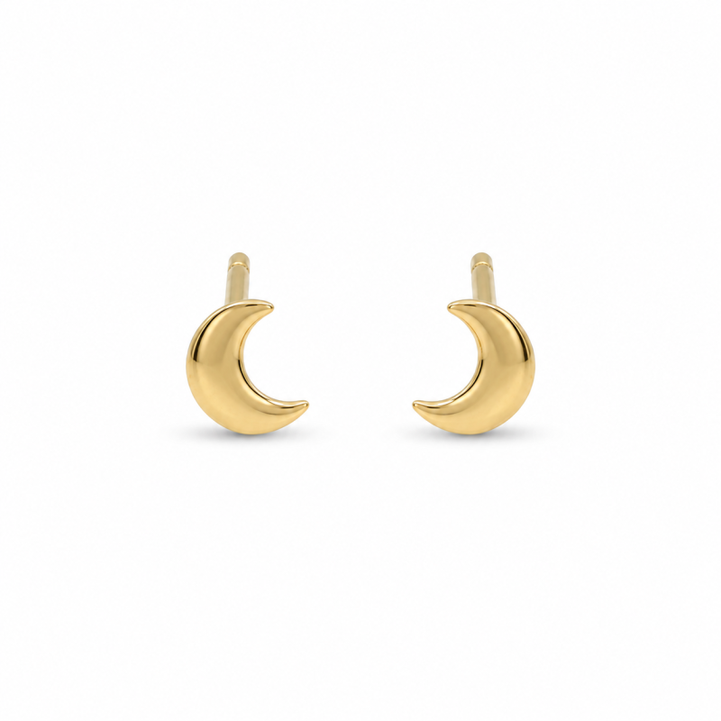 Brinco Ouro 18K Lua Lisa