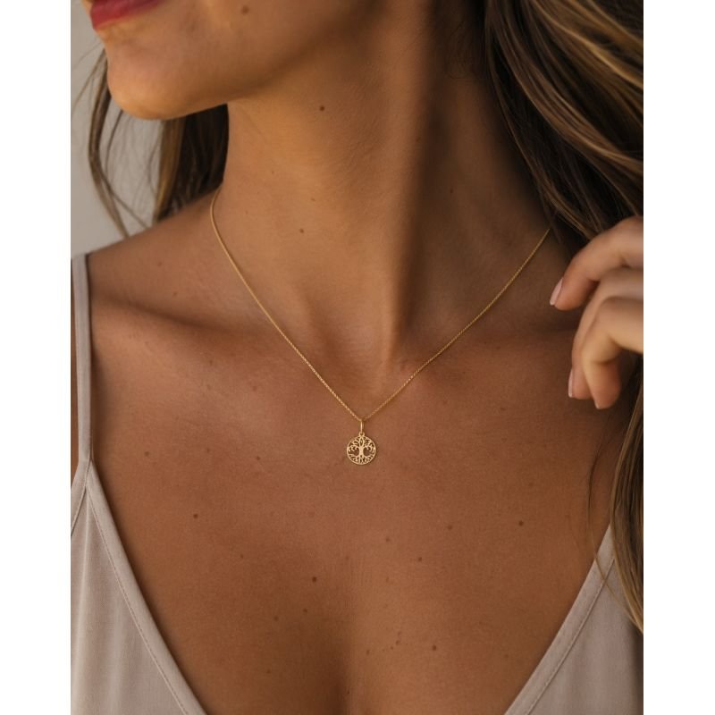 Corrente com Pingente Árvore da Vida Ouro 18K