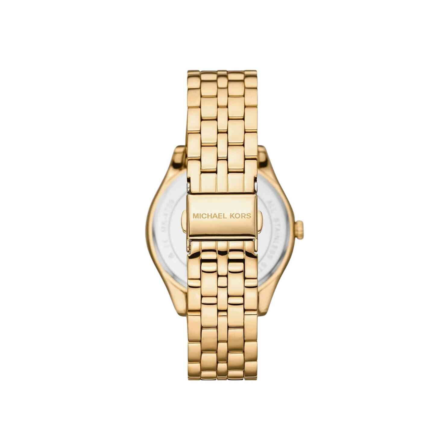 Relógio Michael Kors Feminino em Aço Dourado e Brilhos