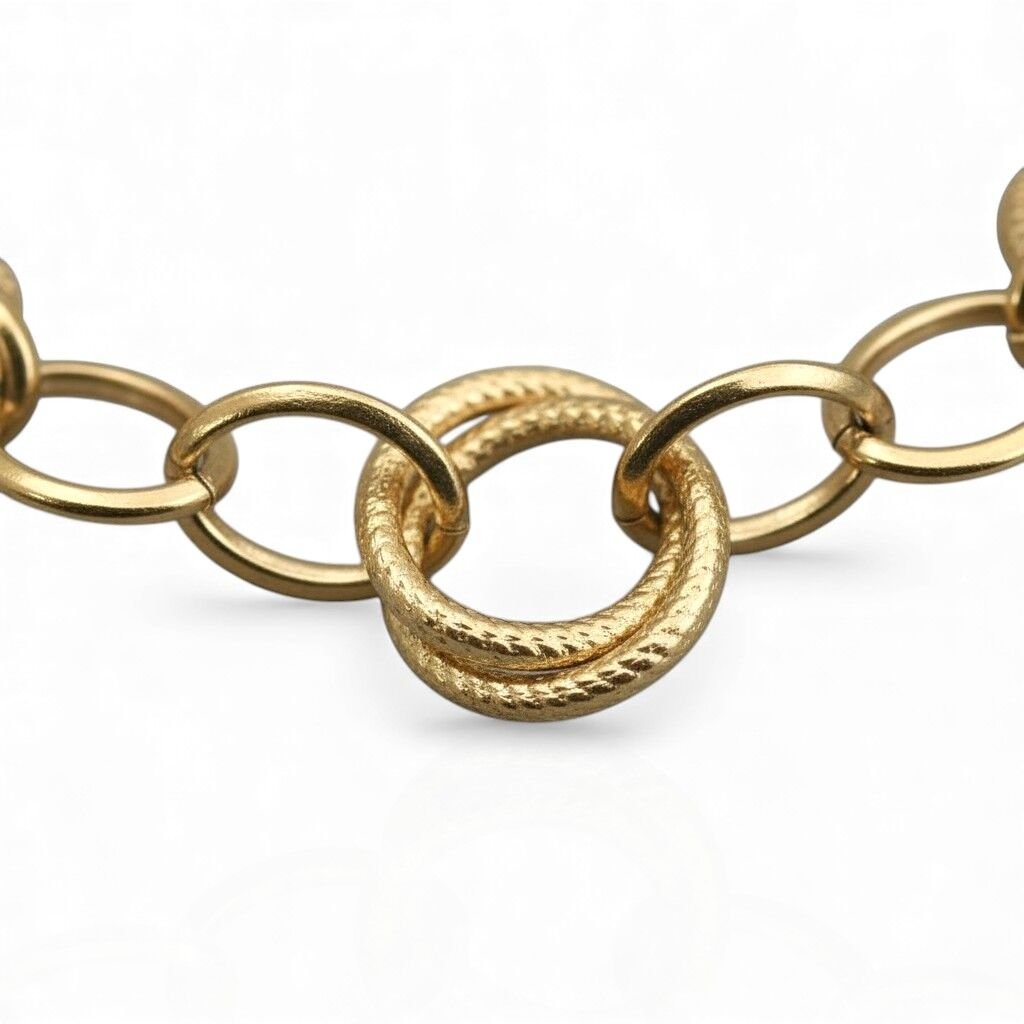 Pulseira de Elos em Ouro 18k – 19cm | 3,82g | Fecho Boia