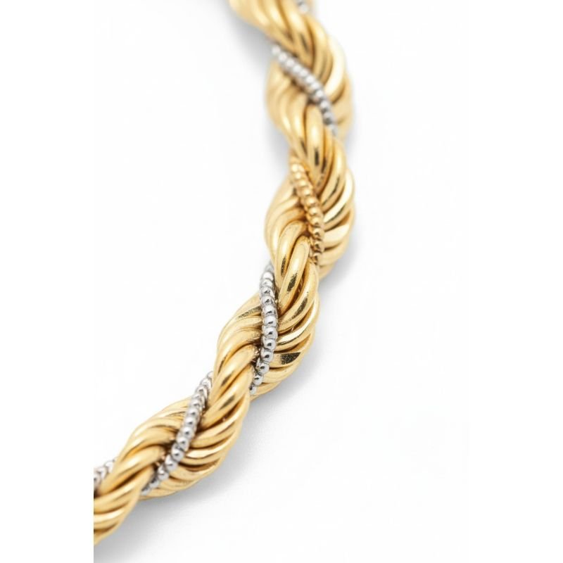 Pulseira Cordão Baiano de Ouro Três Tons