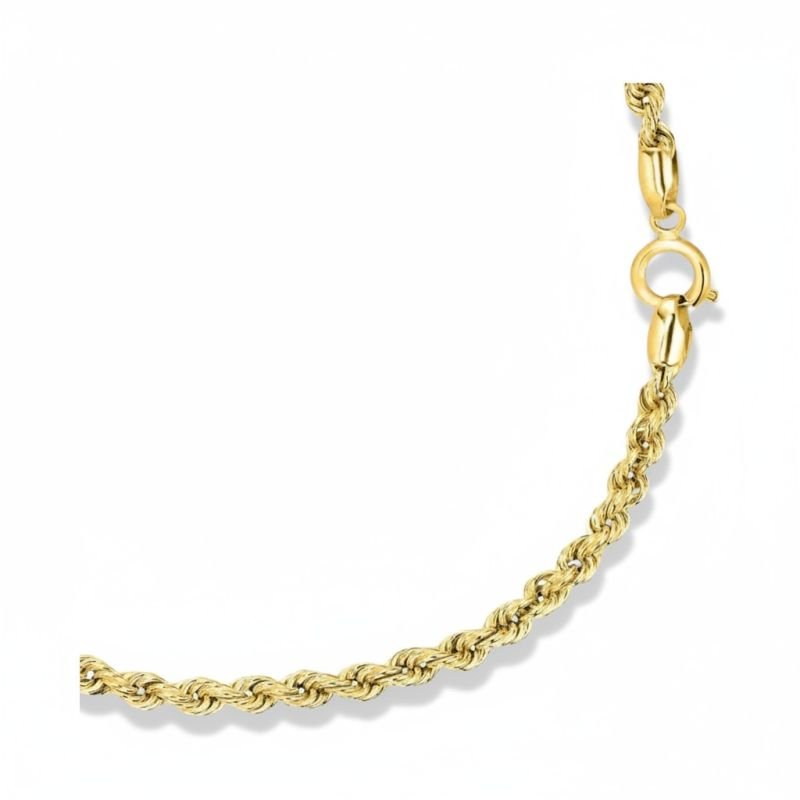 Pulseira Cordão Baiano em Ouro 18k Três Tons 1.50g