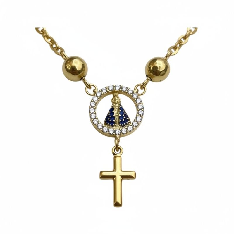 Pulseira Terço Nossa Senhora Ouro 18k