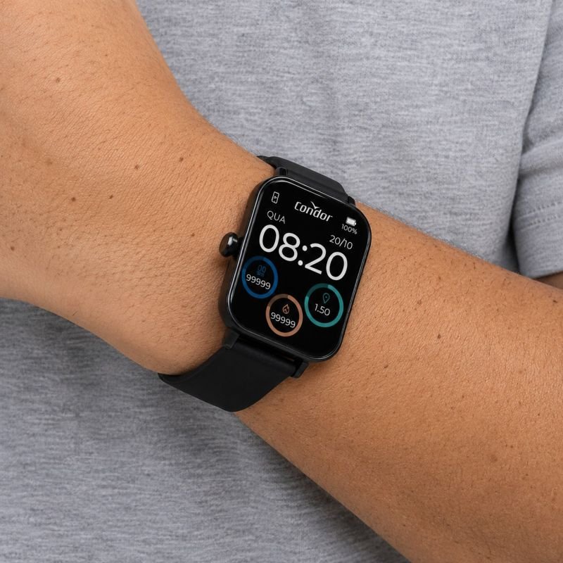 Smartwatch Unissex Condor Pulseira de Silicone Preto