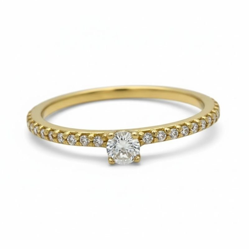 SOLITÁRIO ZIRCÔNIA OURO 18K